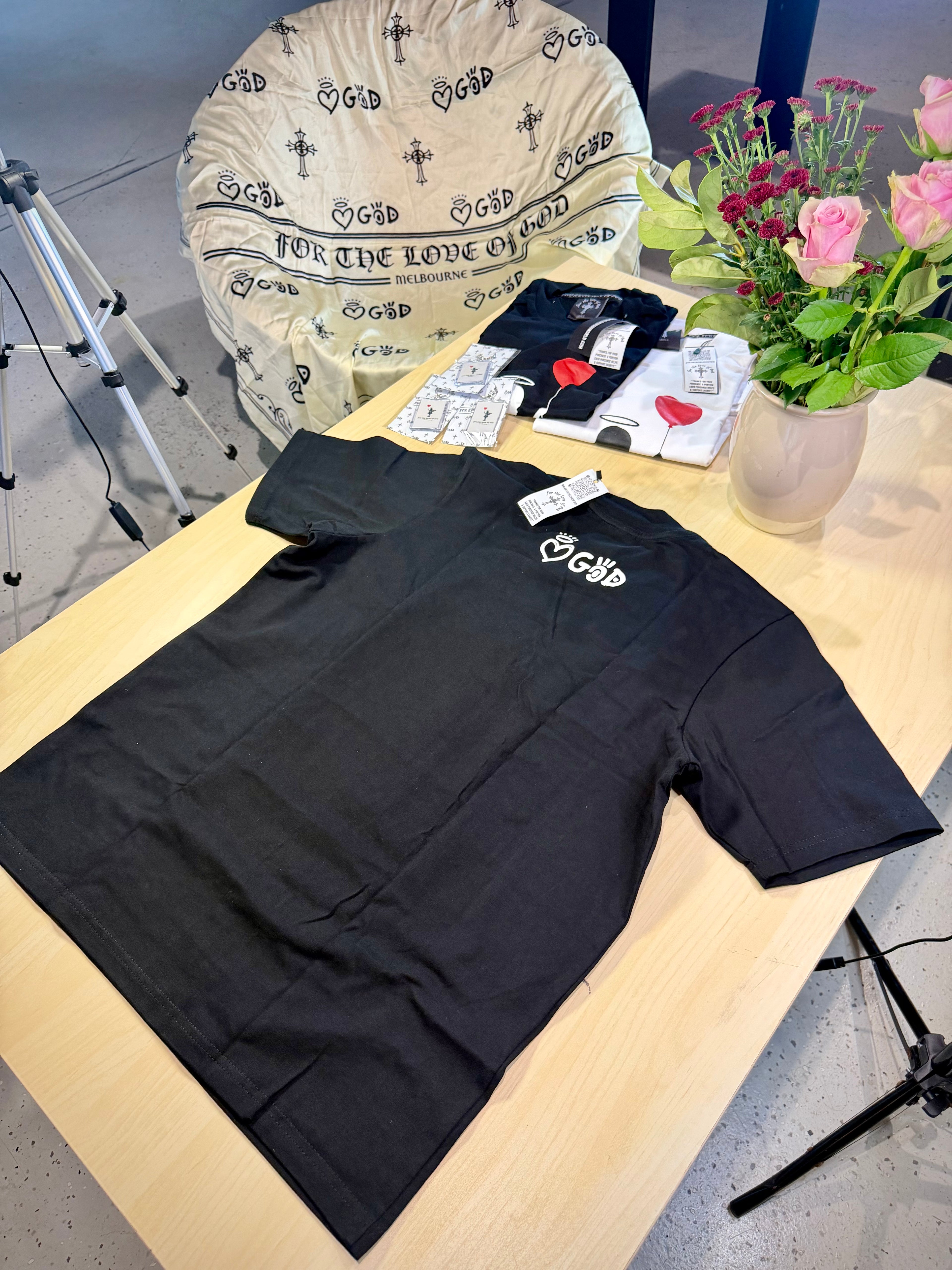 Lifted angel heavyweight  oversize tee black
