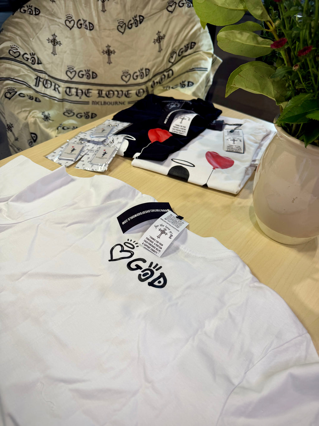Lifted angel heavyweight  oversize tee white