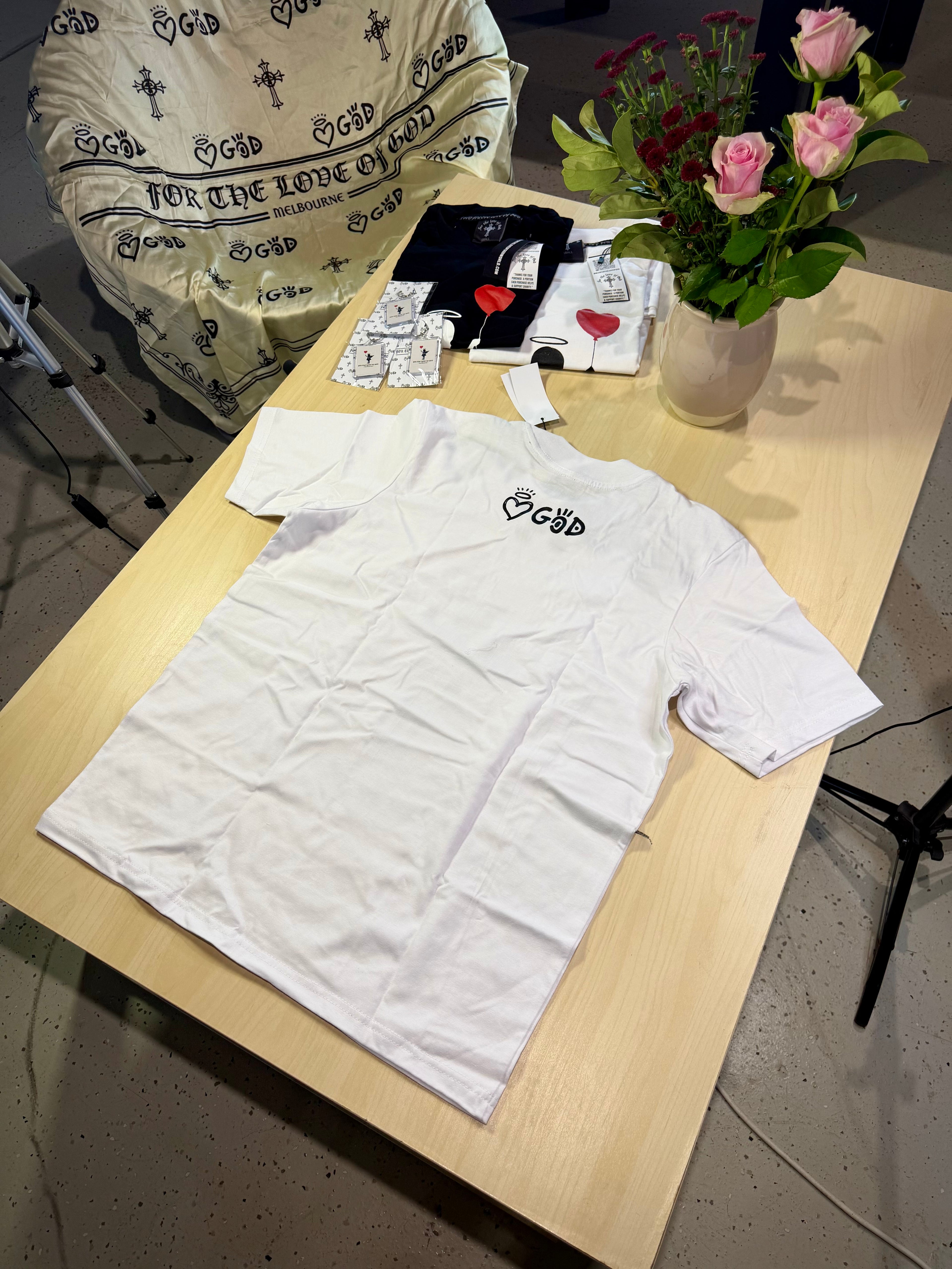 Lifted angel heavyweight  oversize tee white