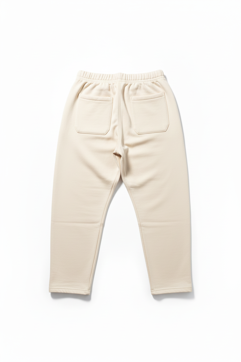 Cream pants back view with pockets