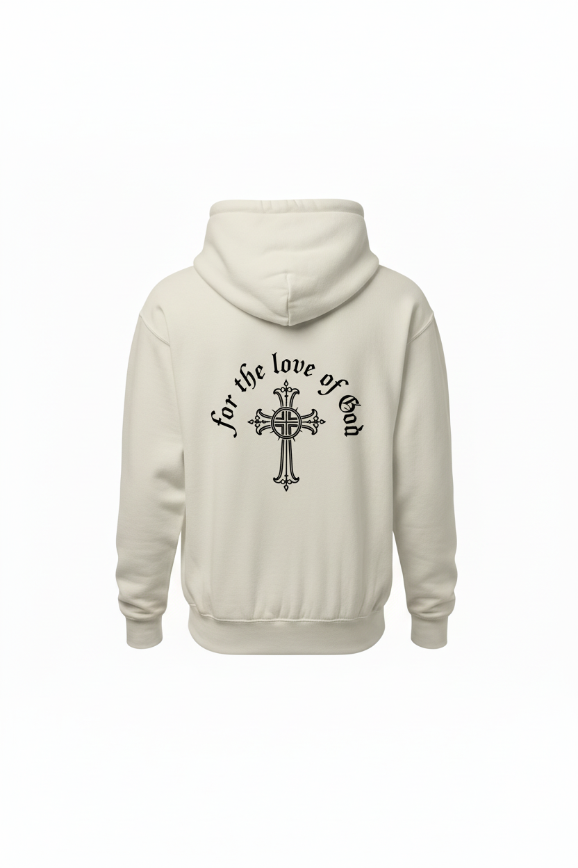 Mobile-optimized cream hoodie back view