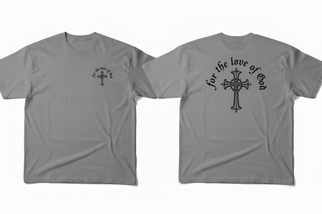 Wolf gray colored t-shirt with black logo