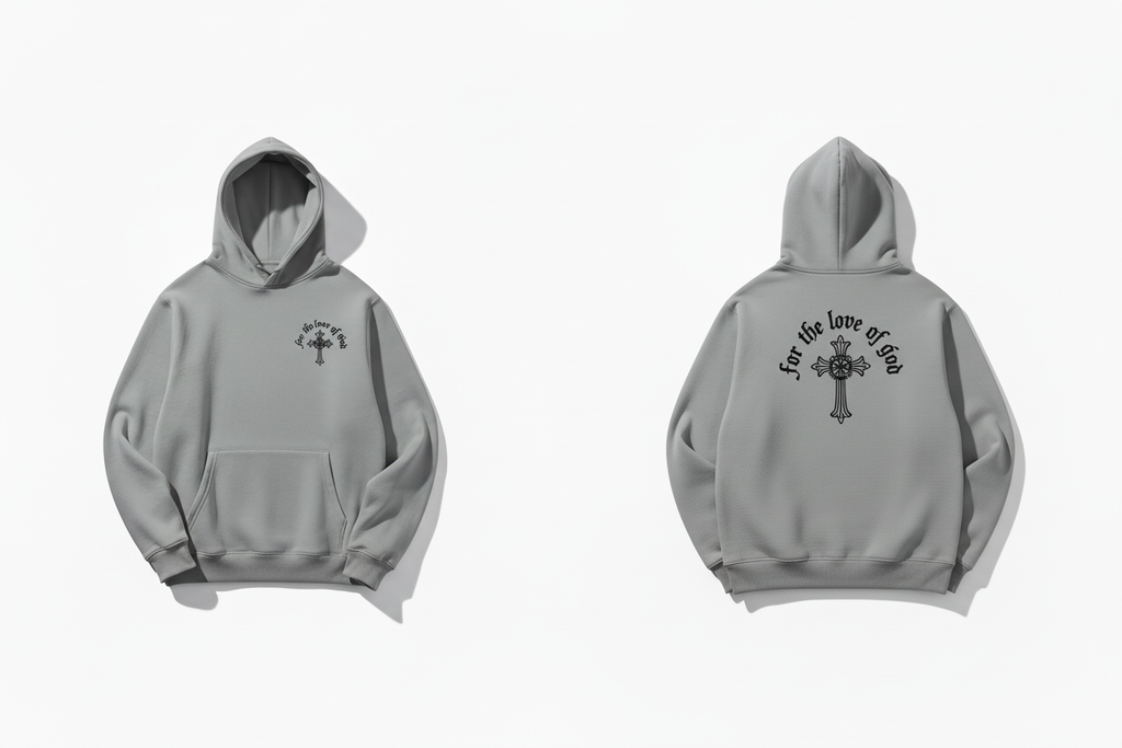 Wolf Grey Hoodie Front and Back