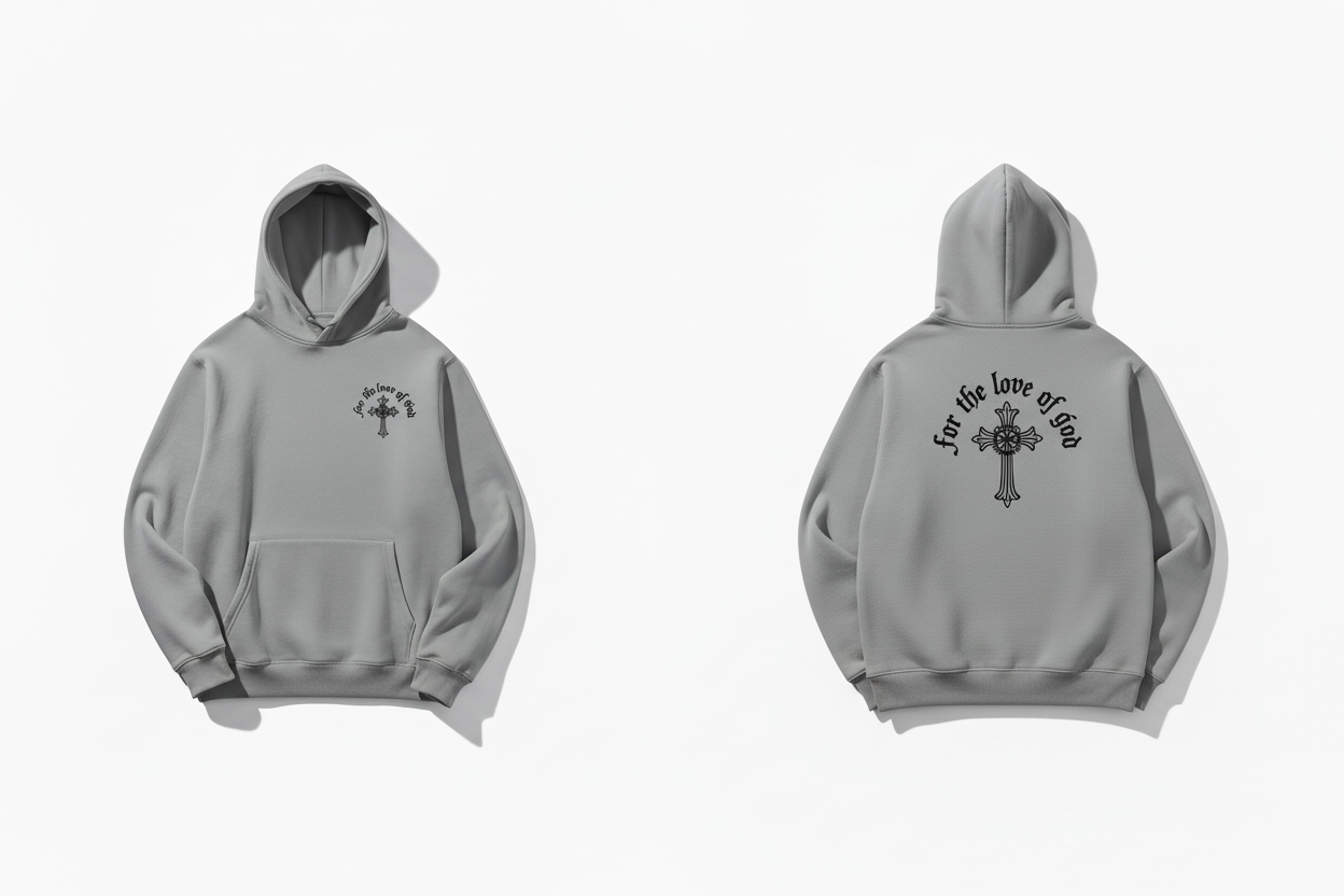 Wolf Grey Hoodie Front and Back